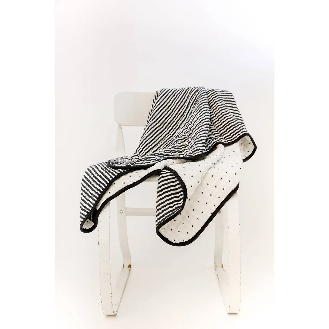 The 4 Layer Quilt - Reversible B W Stripe