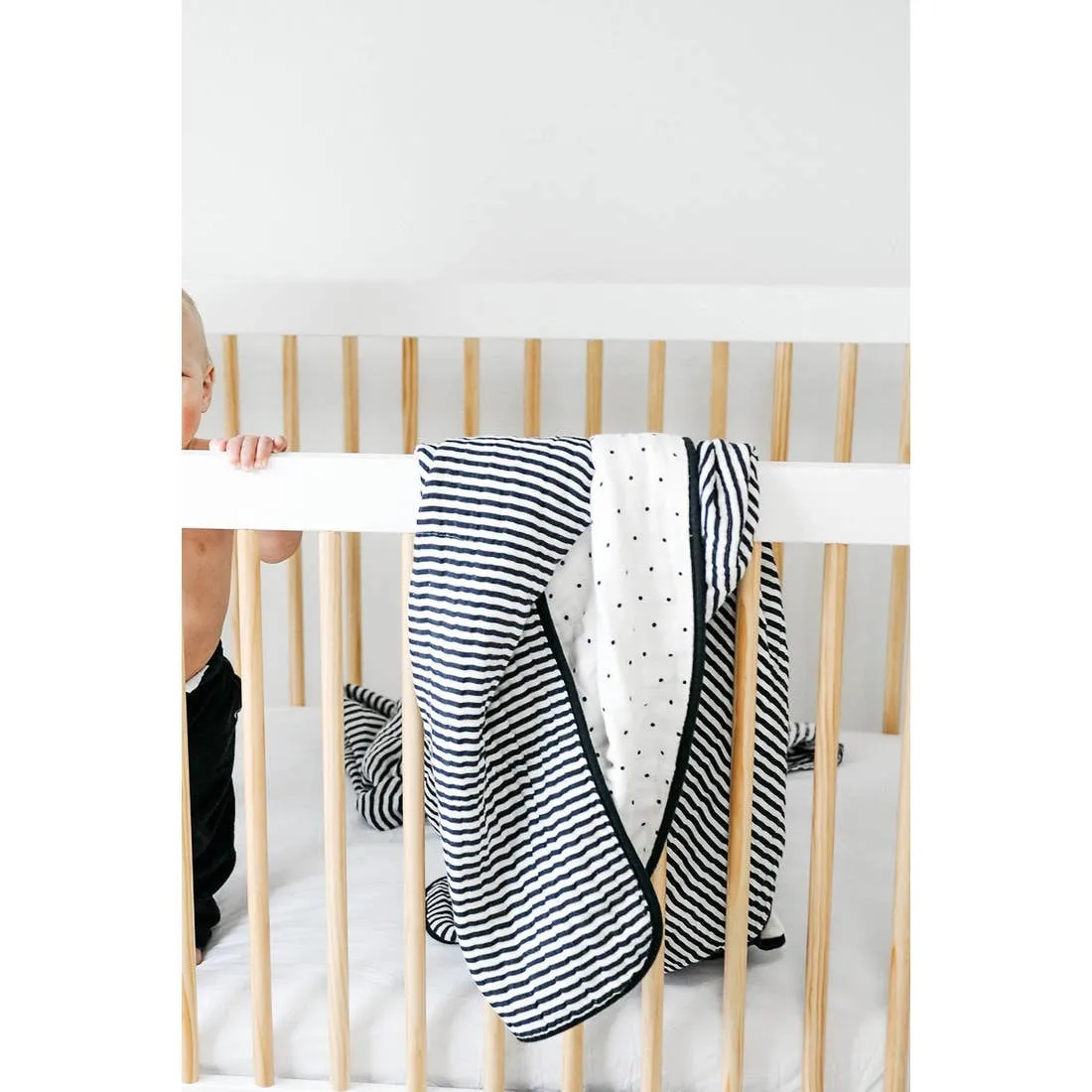 The 4 Layer Quilt - Reversible B W Stripe