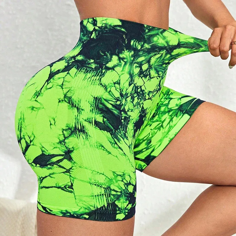 Tie Dye Marble Yoga Shorts