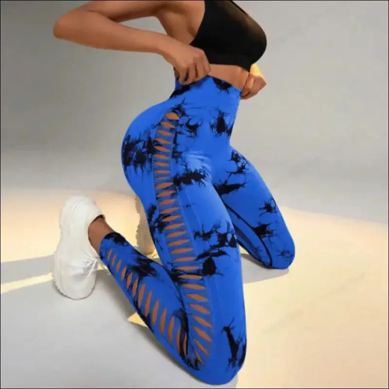 Tie dye yoga pants - high waist, slim fit, breathable