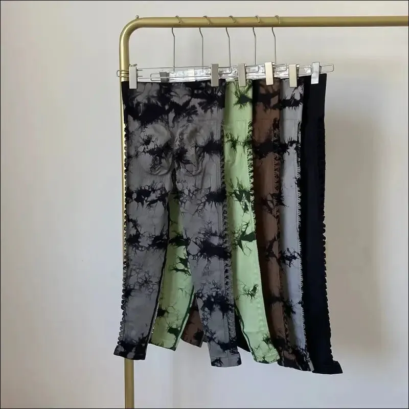 Tie dye yoga pants - high waist, slim fit, breathable