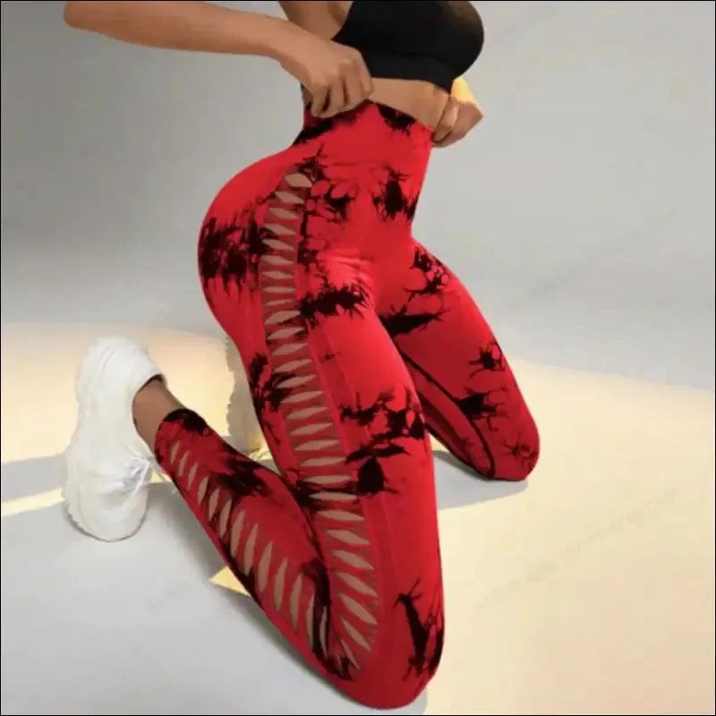 Tie dye yoga pants - high waist, slim fit, breathable