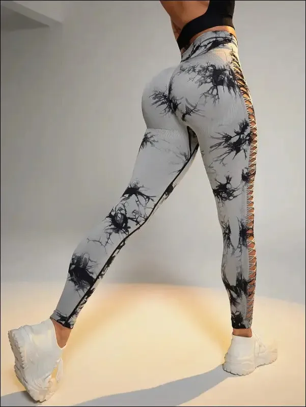 Tie dye yoga pants - high waist, slim fit, breathable
