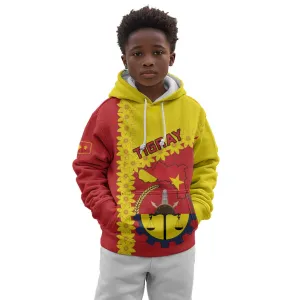 Tigray Ethiopia Kid Hoodie Tigray Seal With Flag Map - African Pattern LT15