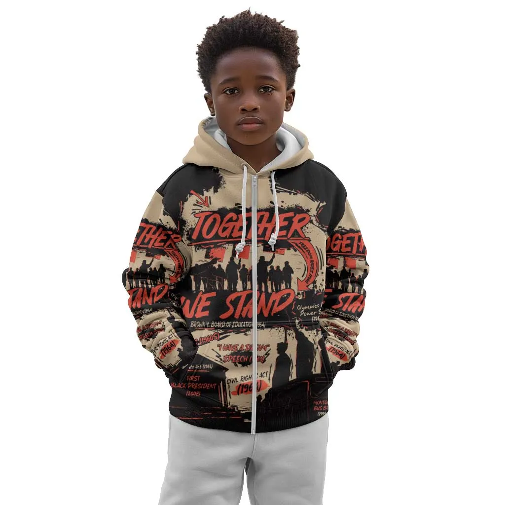 Together We Stand African American Kid Hoodie Important Milestones History Vintage DT03