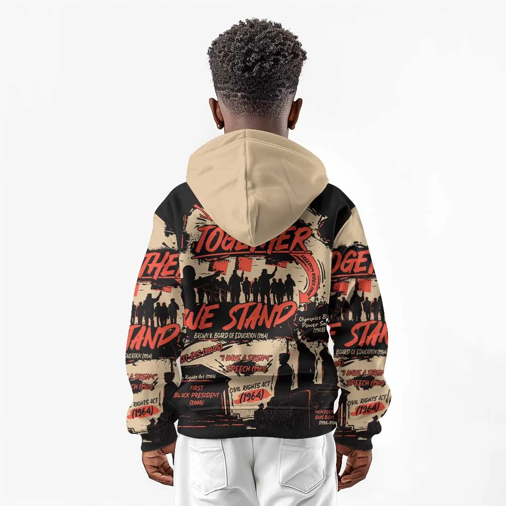 Together We Stand African American Kid Hoodie Important Milestones History Vintage DT03