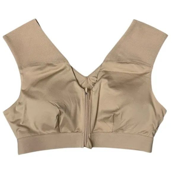 Tommie Copper Zip Up Shoulder Support Bra Nude XL, NWT