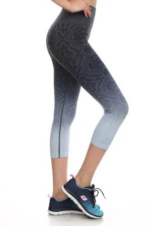 Tribal Ombre Print Cropped Leggings
