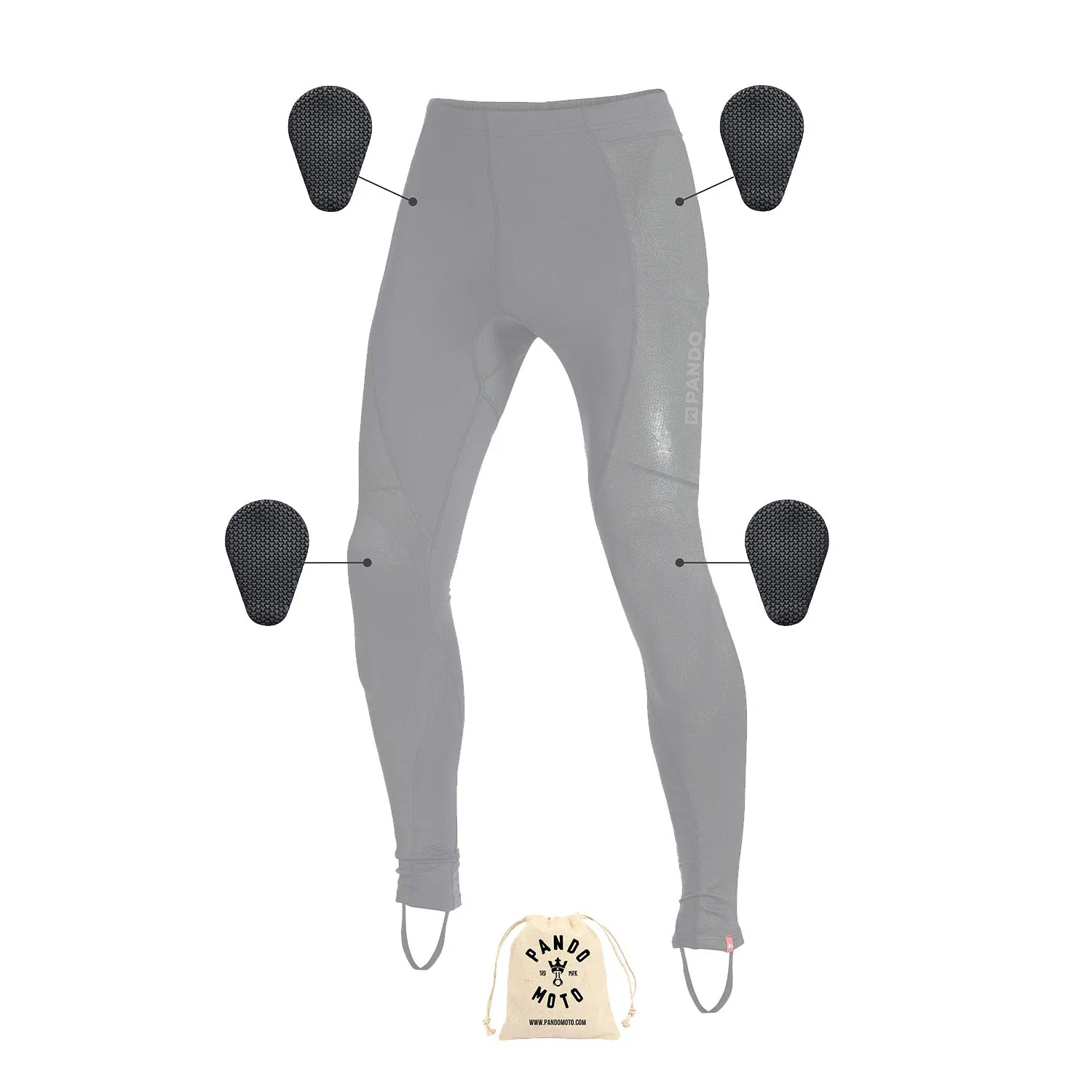 Unisex Motorcycle Pants - Black Armoured Leggings, SKIN UH 03