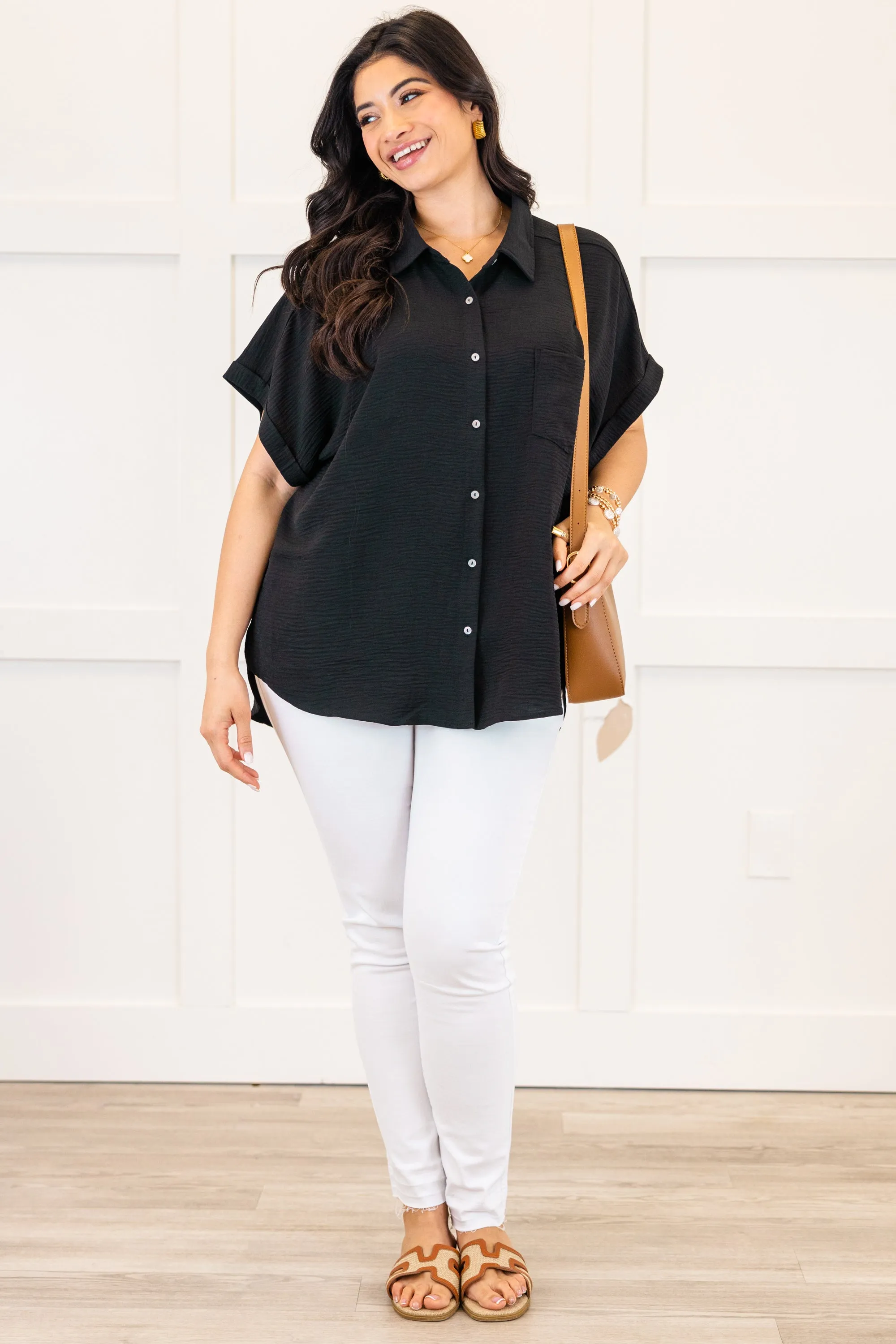 Up In The Air Top, Black