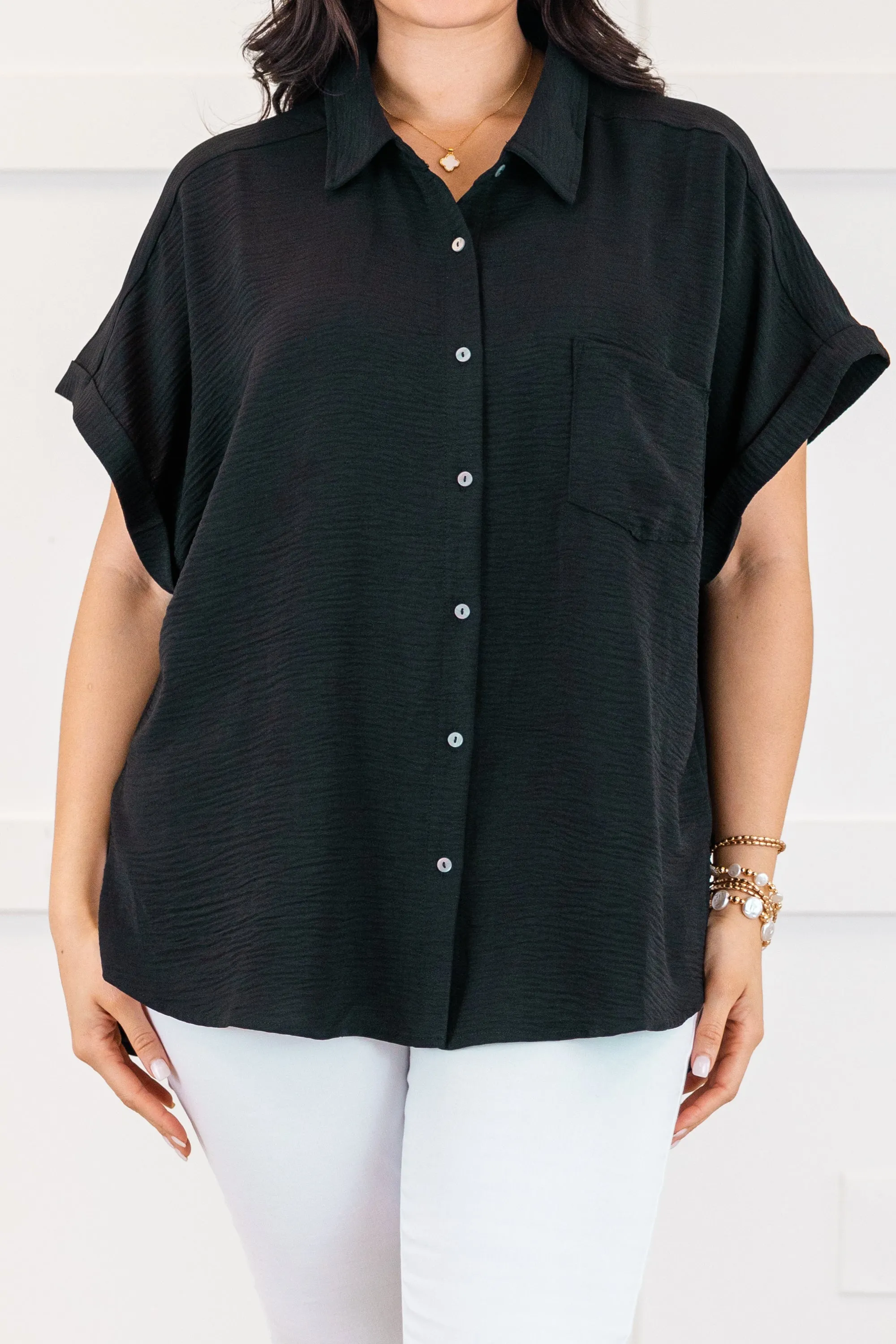 Up In The Air Top, Black