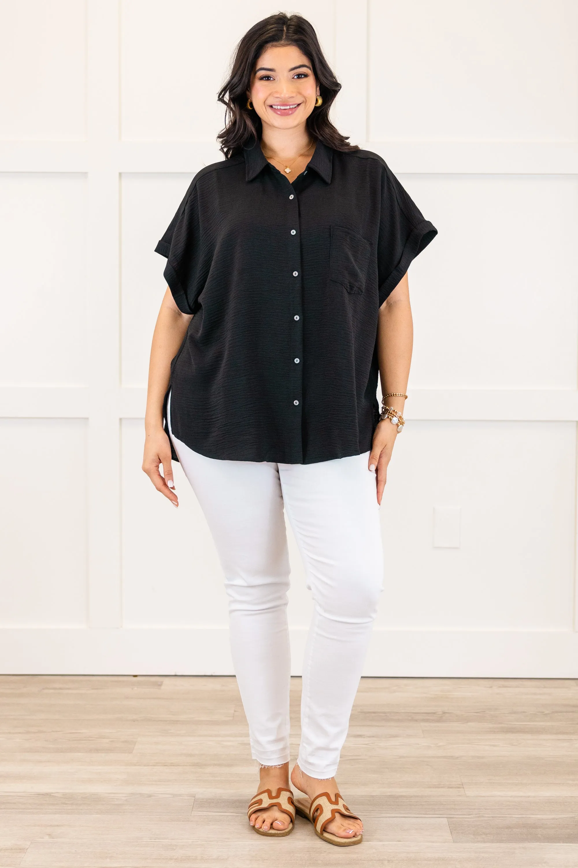 Up In The Air Top, Black