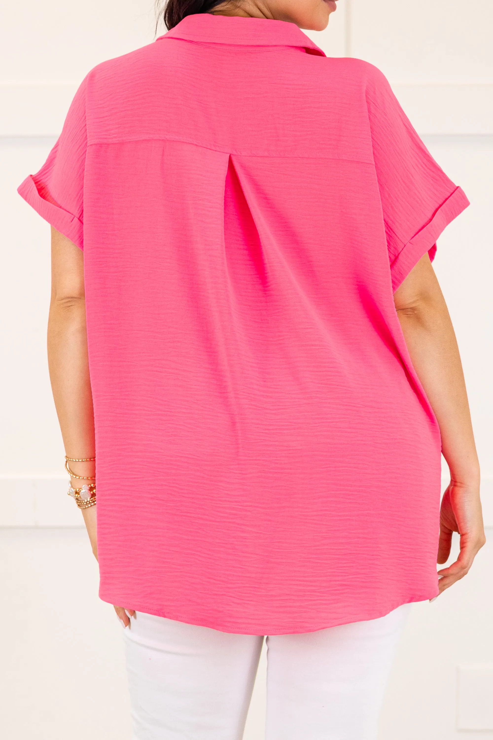 Up In The Air Top, Neon Fuchsia