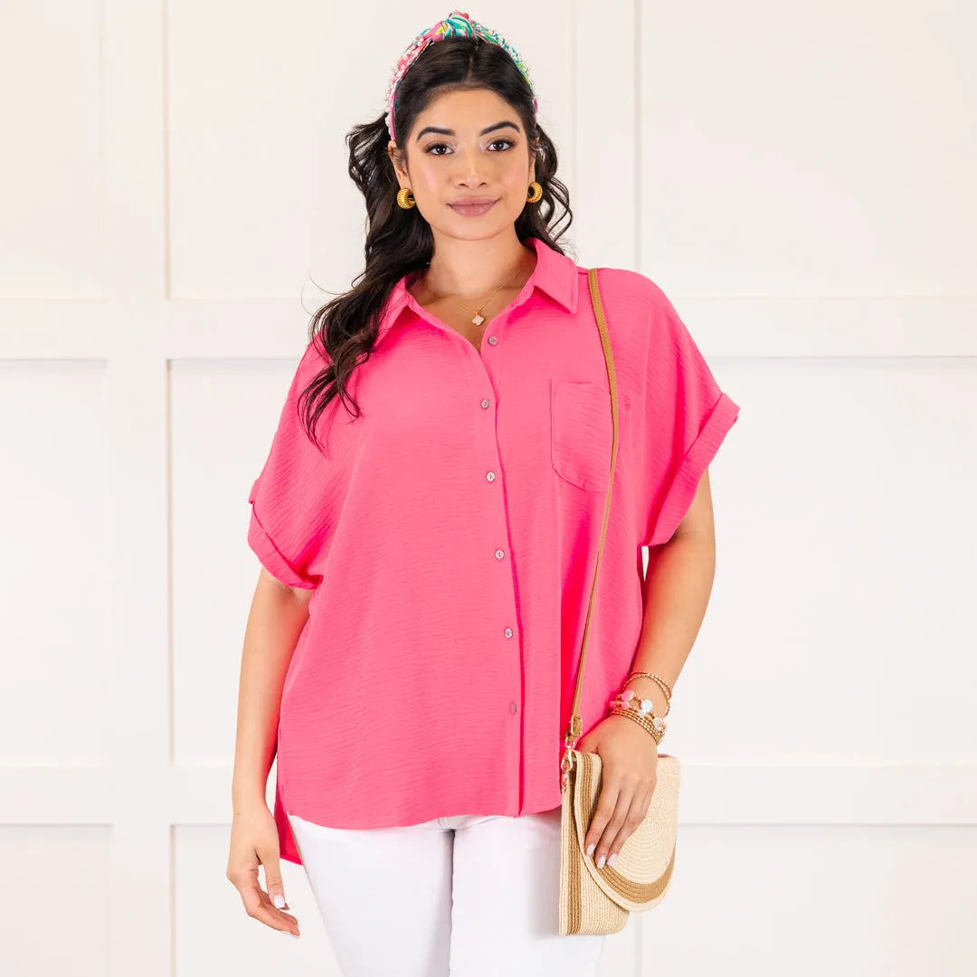 Up In The Air Top, Neon Fuchsia