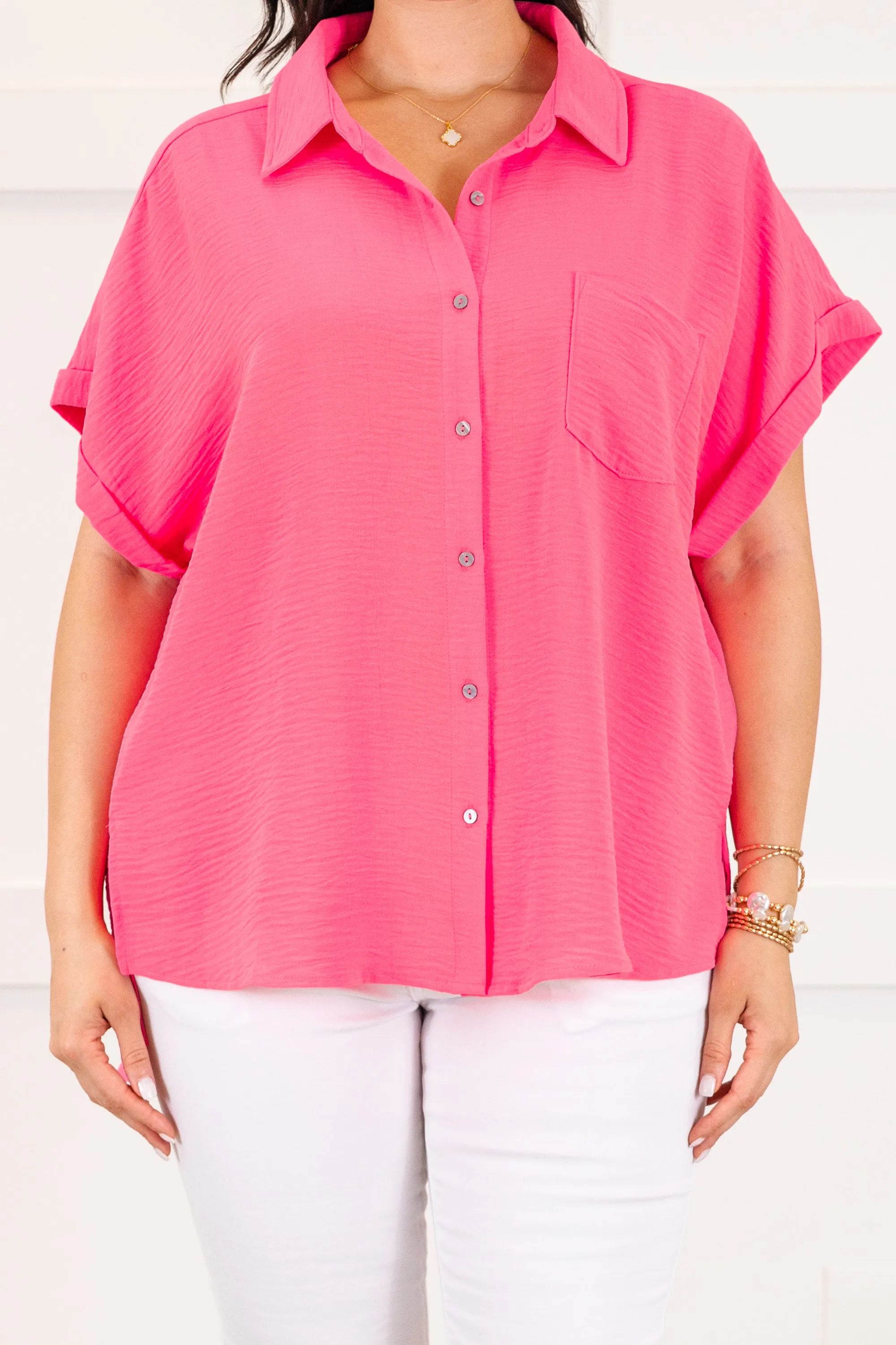 Up In The Air Top, Neon Fuchsia