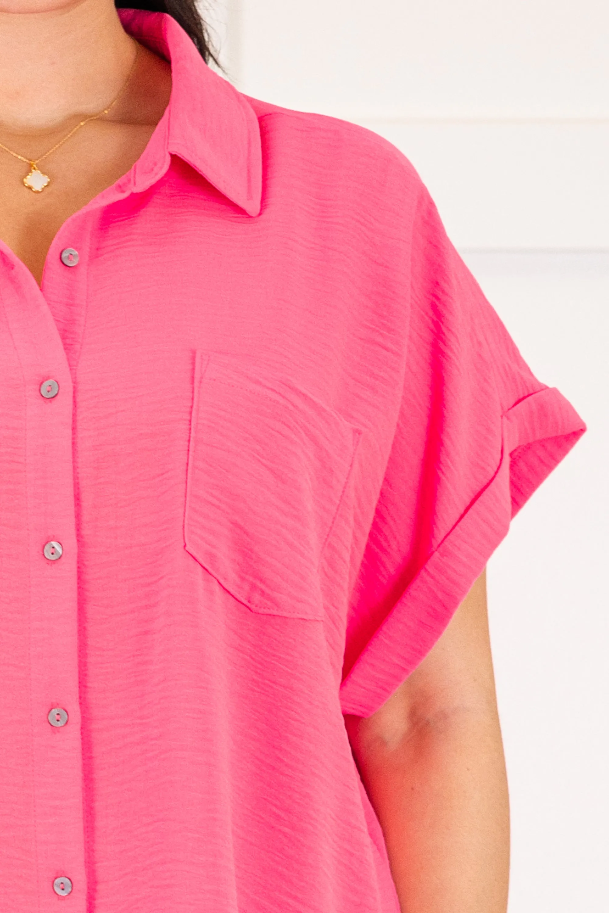 Up In The Air Top, Neon Fuchsia