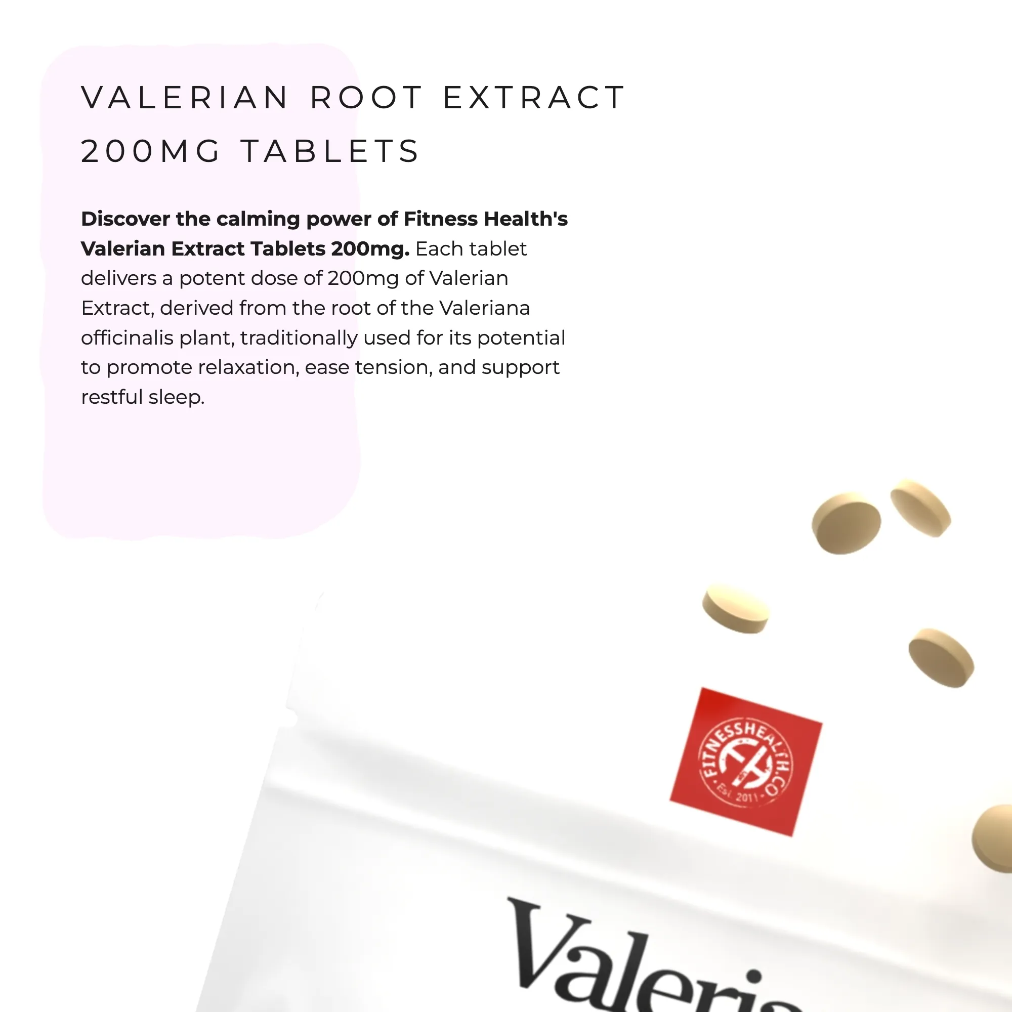 Valerian Extract Tablets 200mg - High Strength Vegan