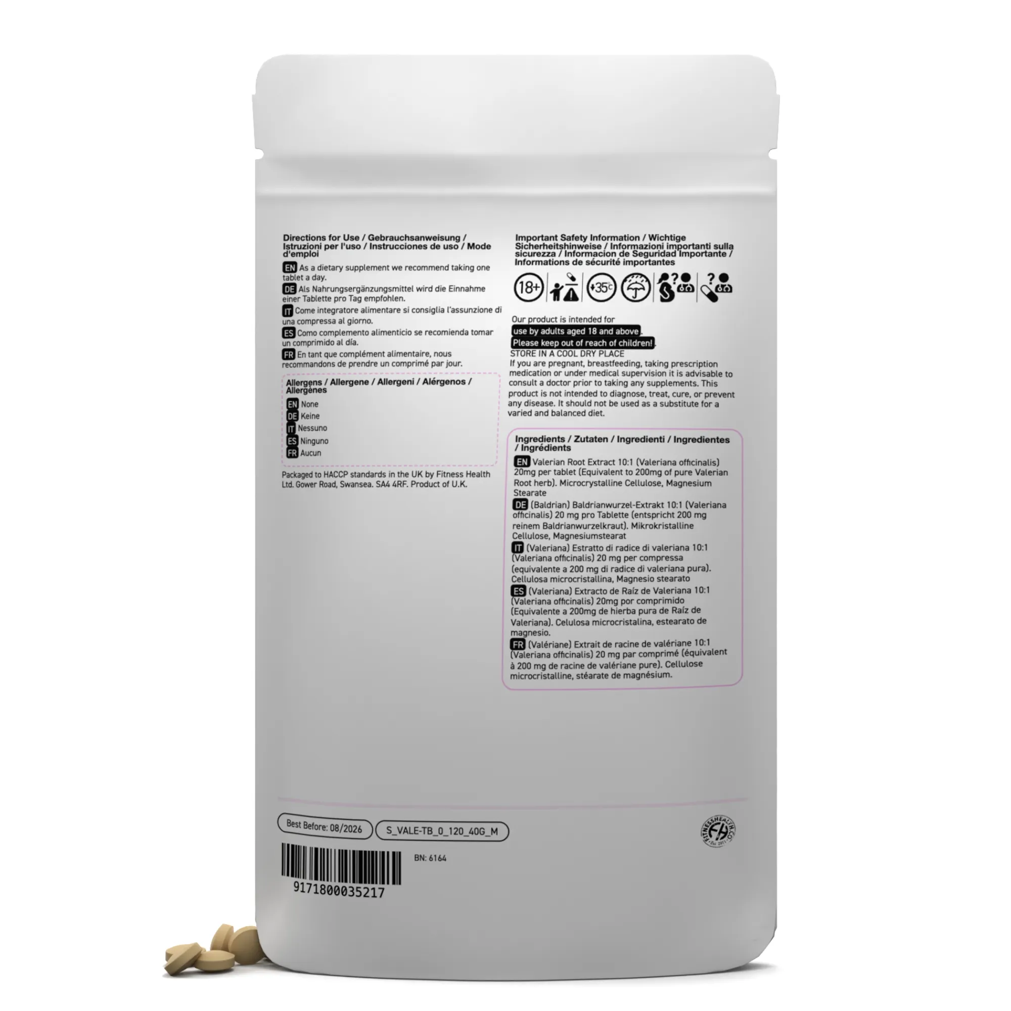 Valerian Extract Tablets 200mg - High Strength Vegan