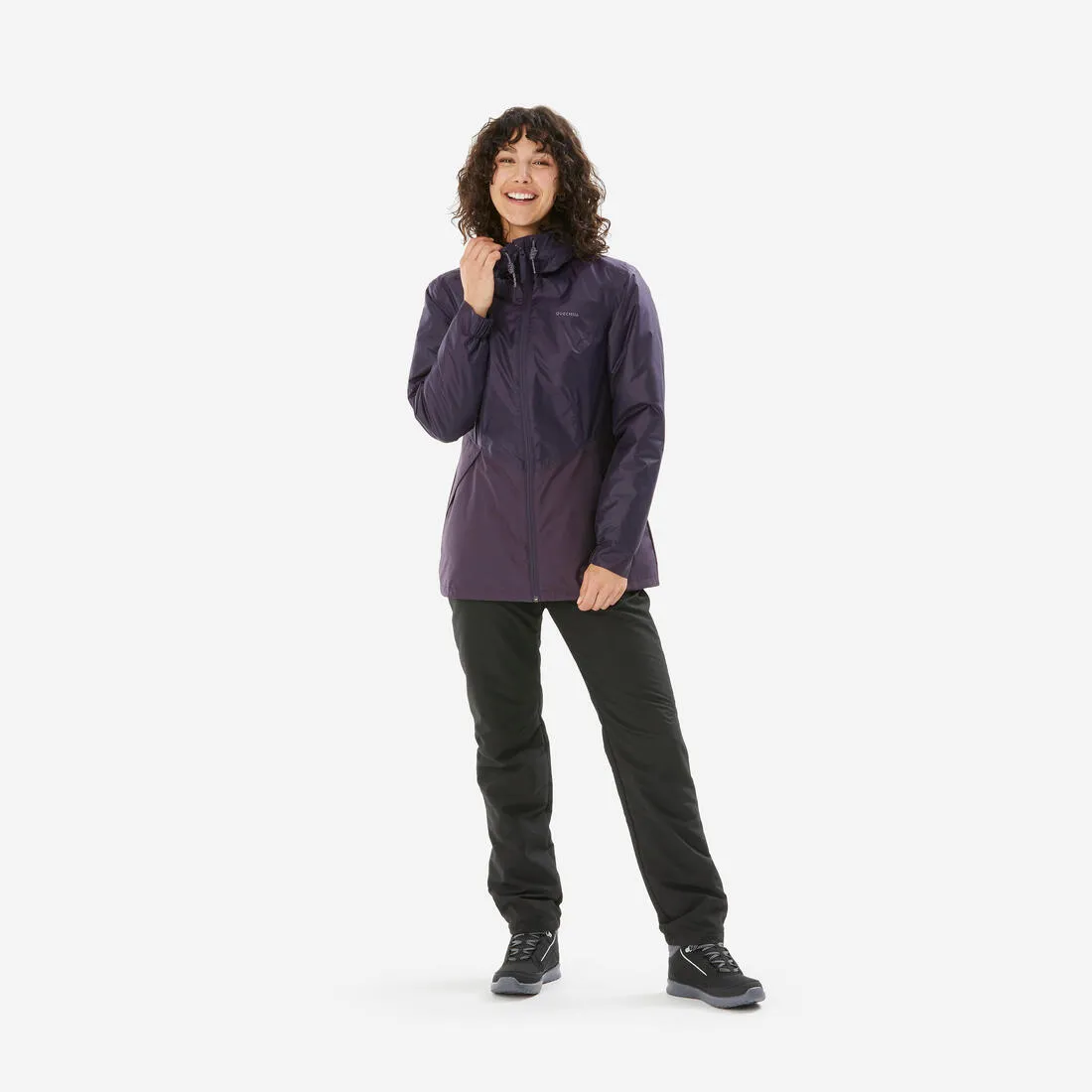 Veste de randonnée -5°C imperméable femme, NH100 violet
