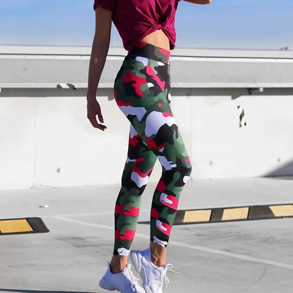 Vibrant High Waist Camo Workout Leggings