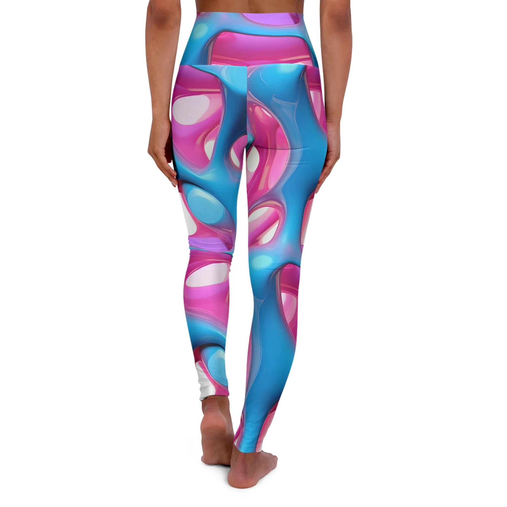 Vibrant High Waisted Yoga Leggings - Colorful Abstract Design for Fitness & Wellness