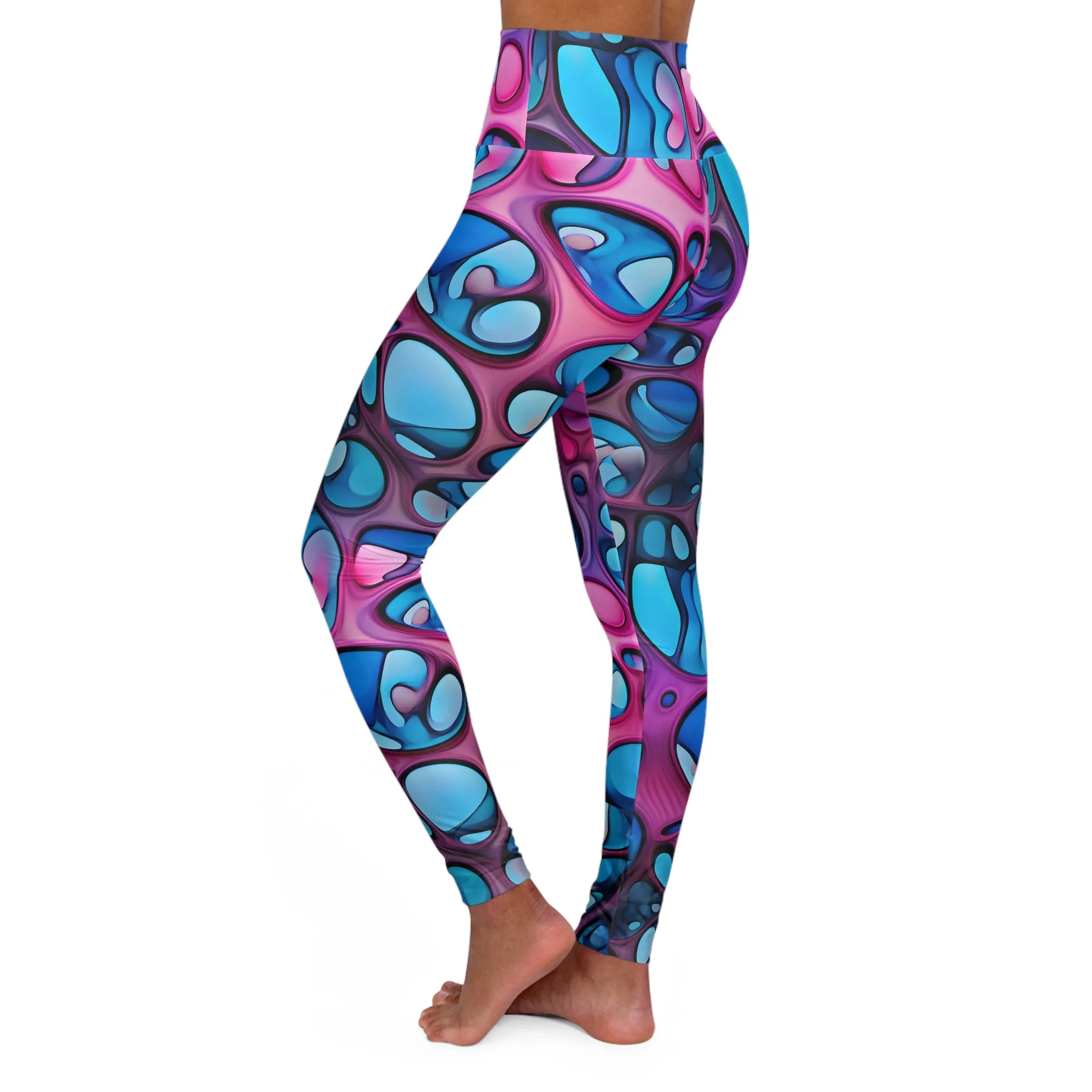 Vibrant High Waisted Yoga Leggings - Colorful Fitness Tights for Active Lifestyle