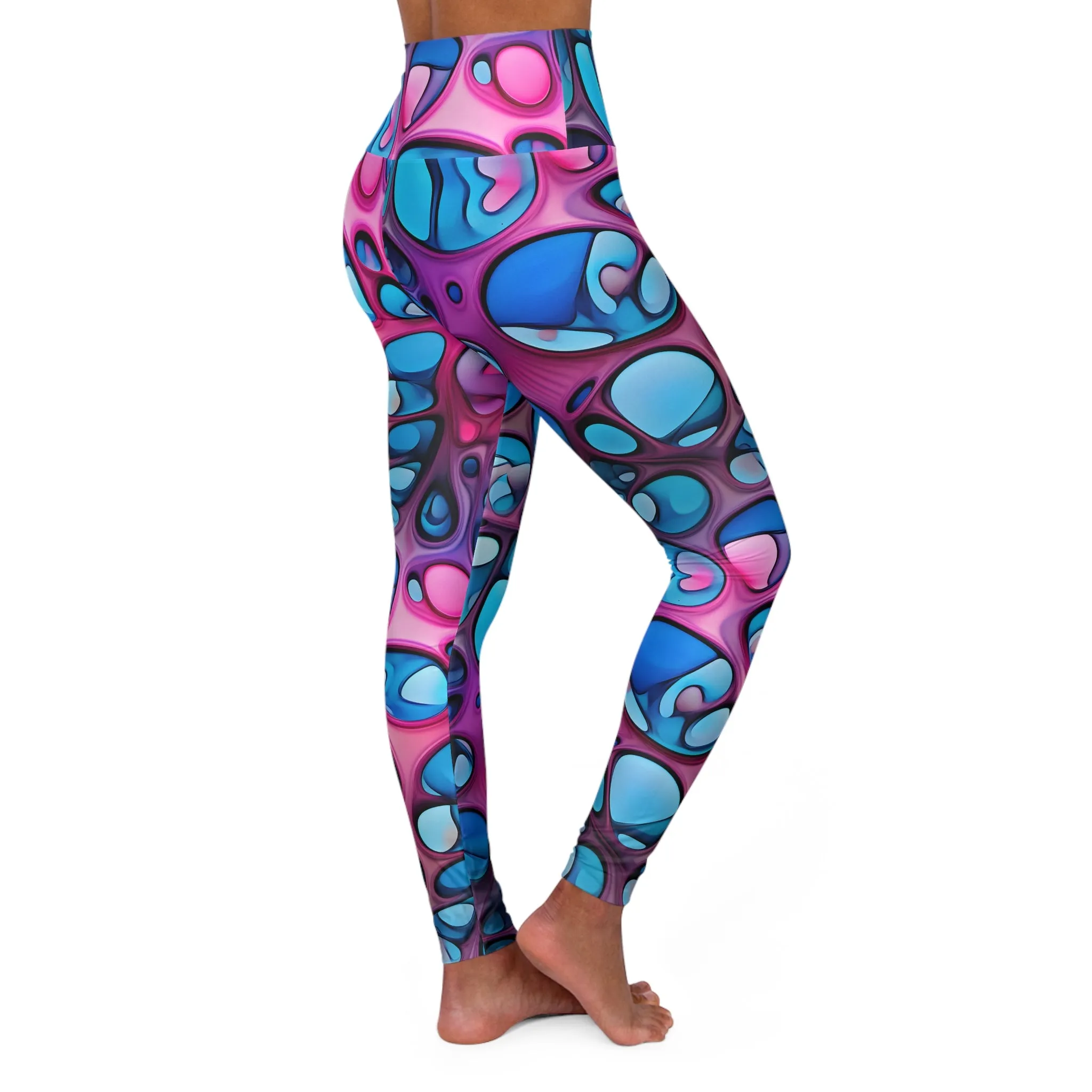 Vibrant High Waisted Yoga Leggings - Colorful Fitness Tights for Active Lifestyle