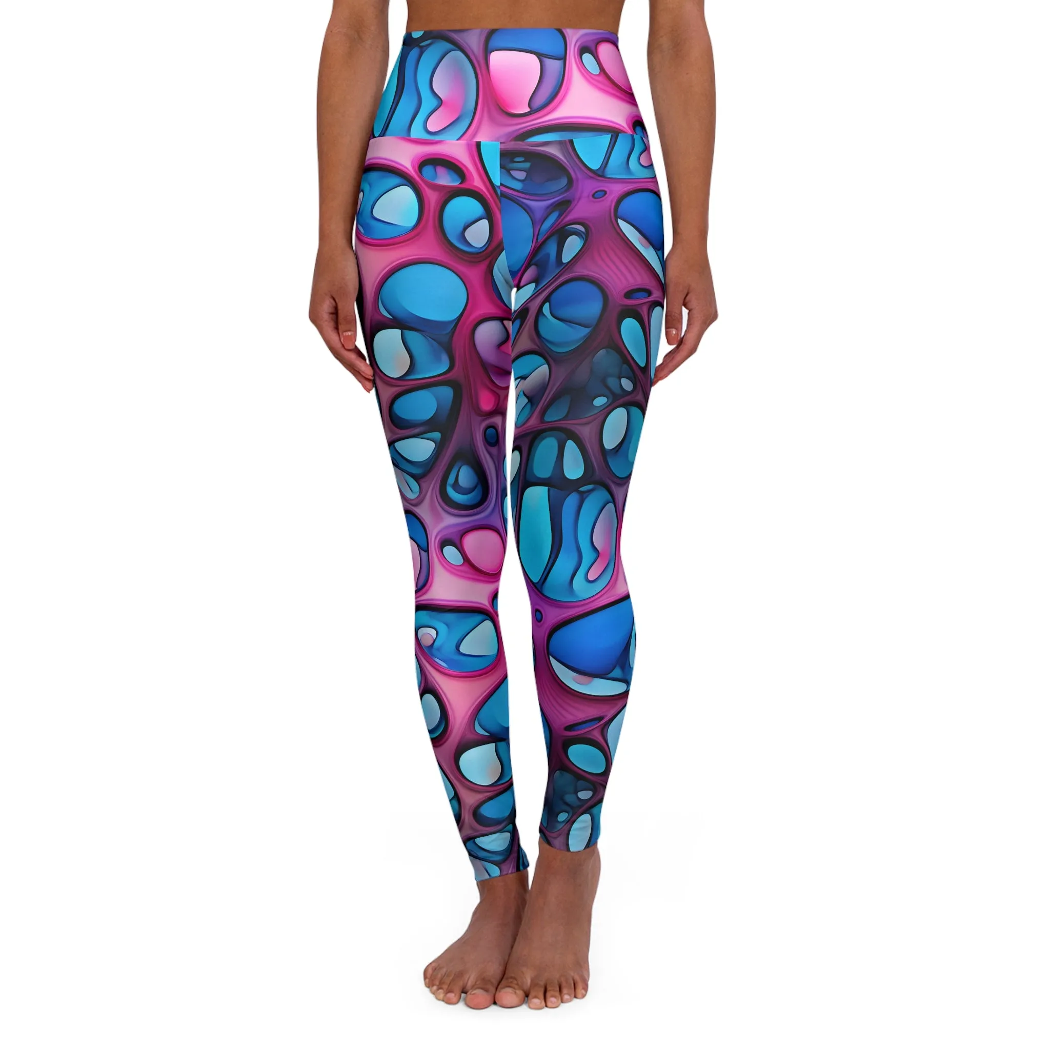 Vibrant High Waisted Yoga Leggings - Colorful Fitness Tights for Active Lifestyle