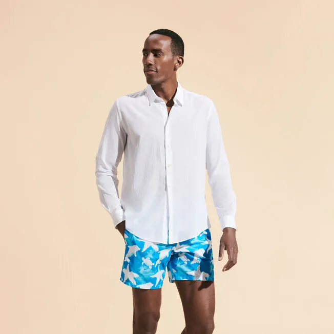 VILEBREQUIN Unisex Cotton Voile Lightweight Shirt Solid