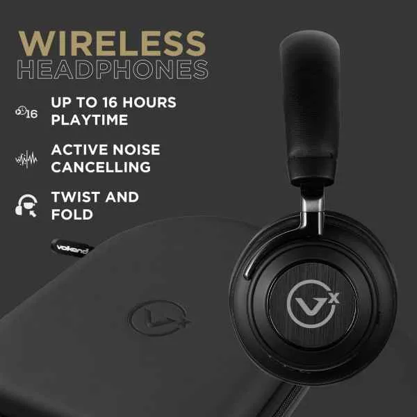 VolkanoX Silenzo Series Active Noise Cancelling Headphones   VKX-2101-BK