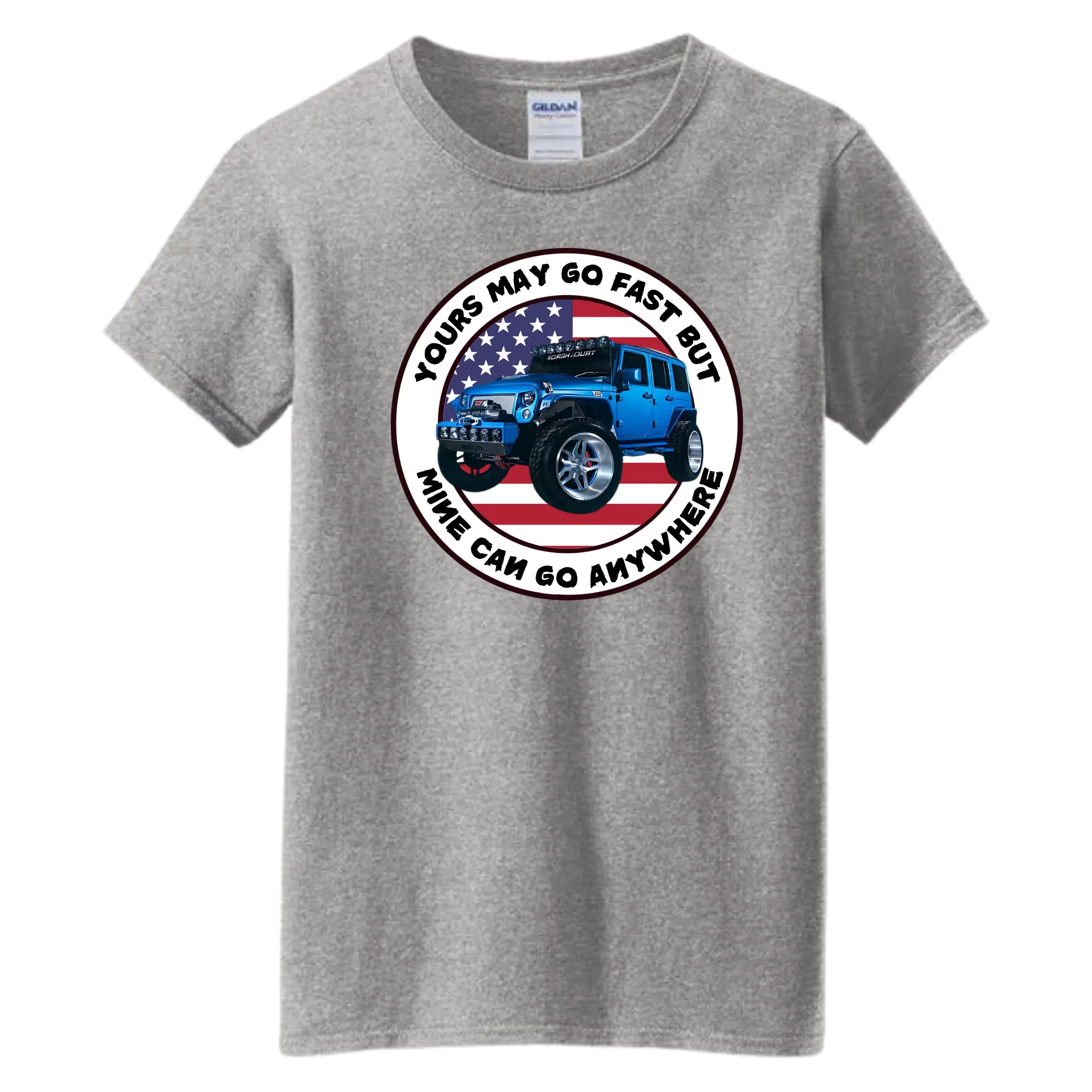 VOZUKO Custom 4x4 Jeep Go Fast T Shirt Men Women Made-to-Order Gildan Tee