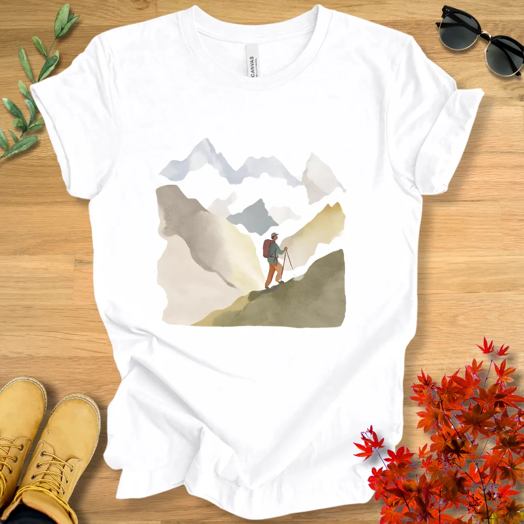Watercolor Male Hiker T-Shirt