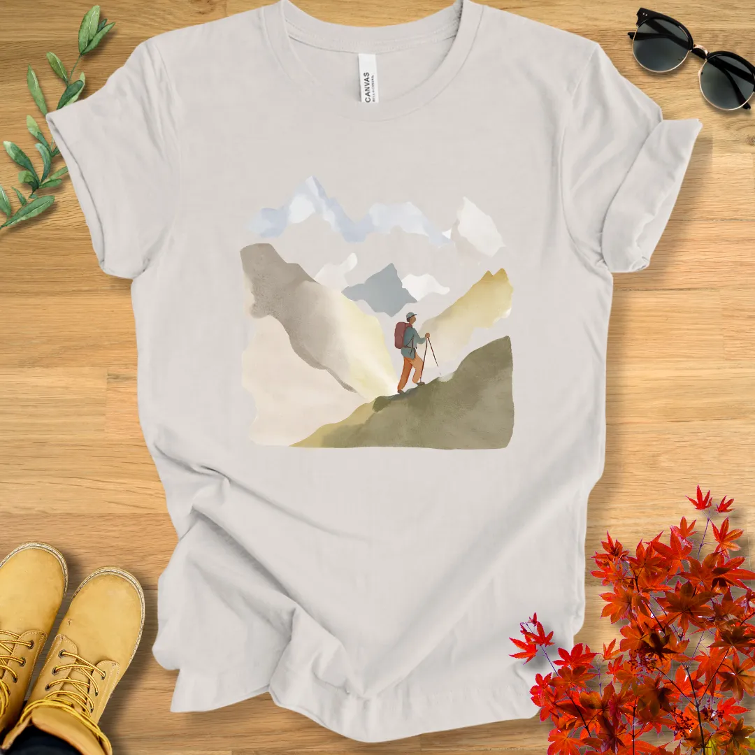 Watercolor Male Hiker T-Shirt
