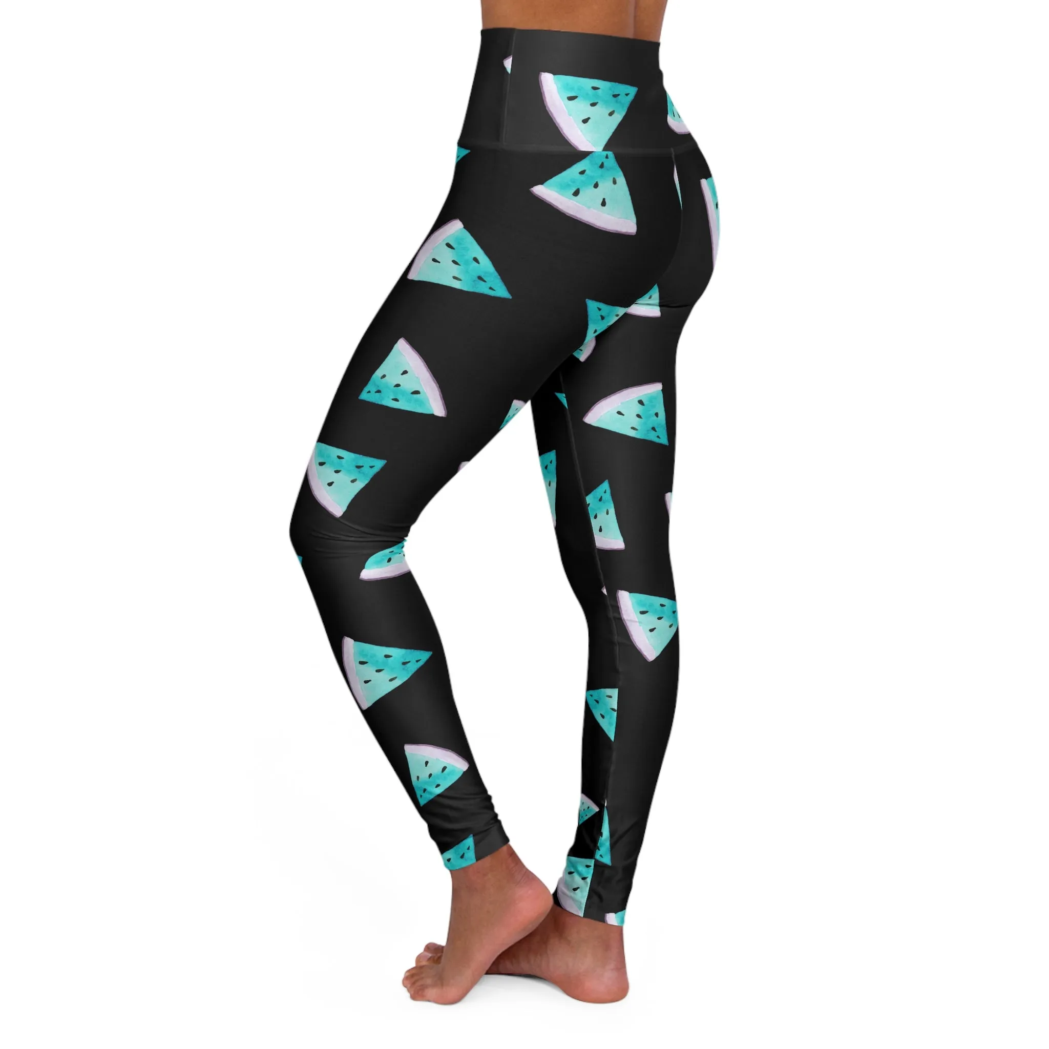 Watermelon Print High Waisted Yoga Leggings for Active Lifestyle