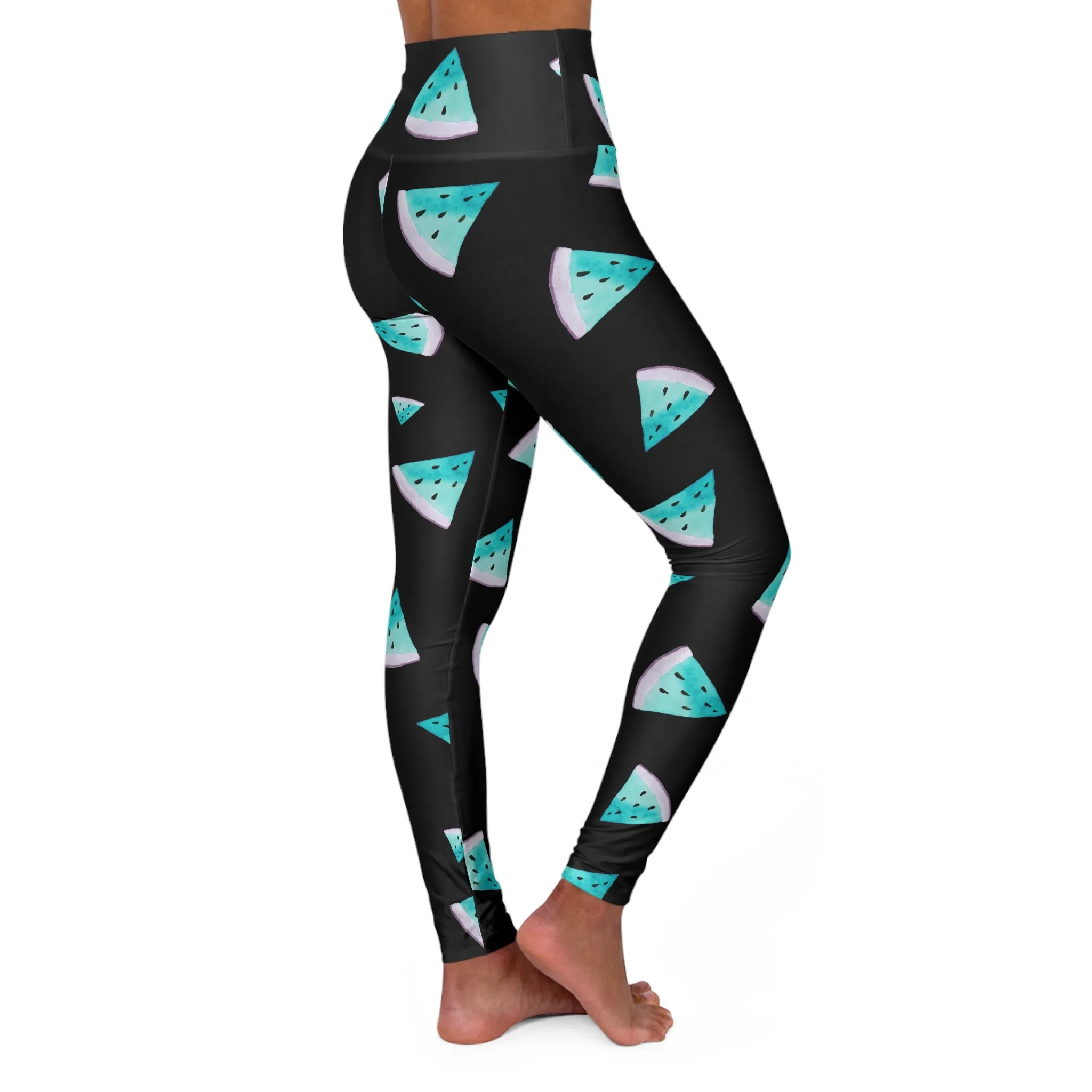 Watermelon Print High Waisted Yoga Leggings for Active Lifestyle