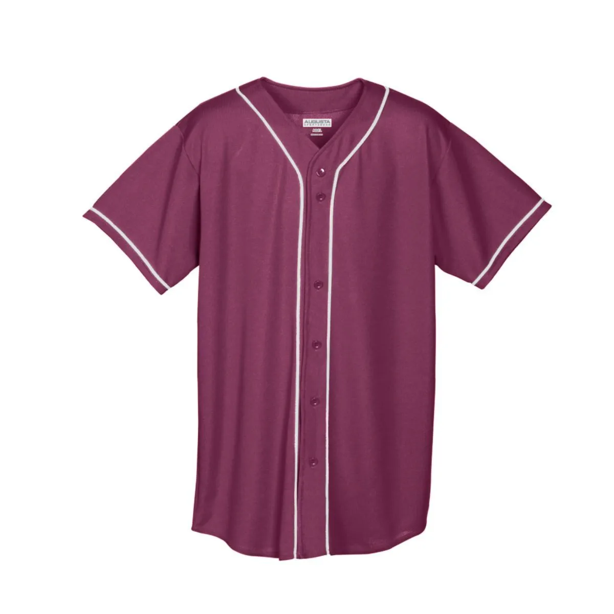 WICKING MESH BUTTON FRONT JERSEY WITH BRAID TRIM