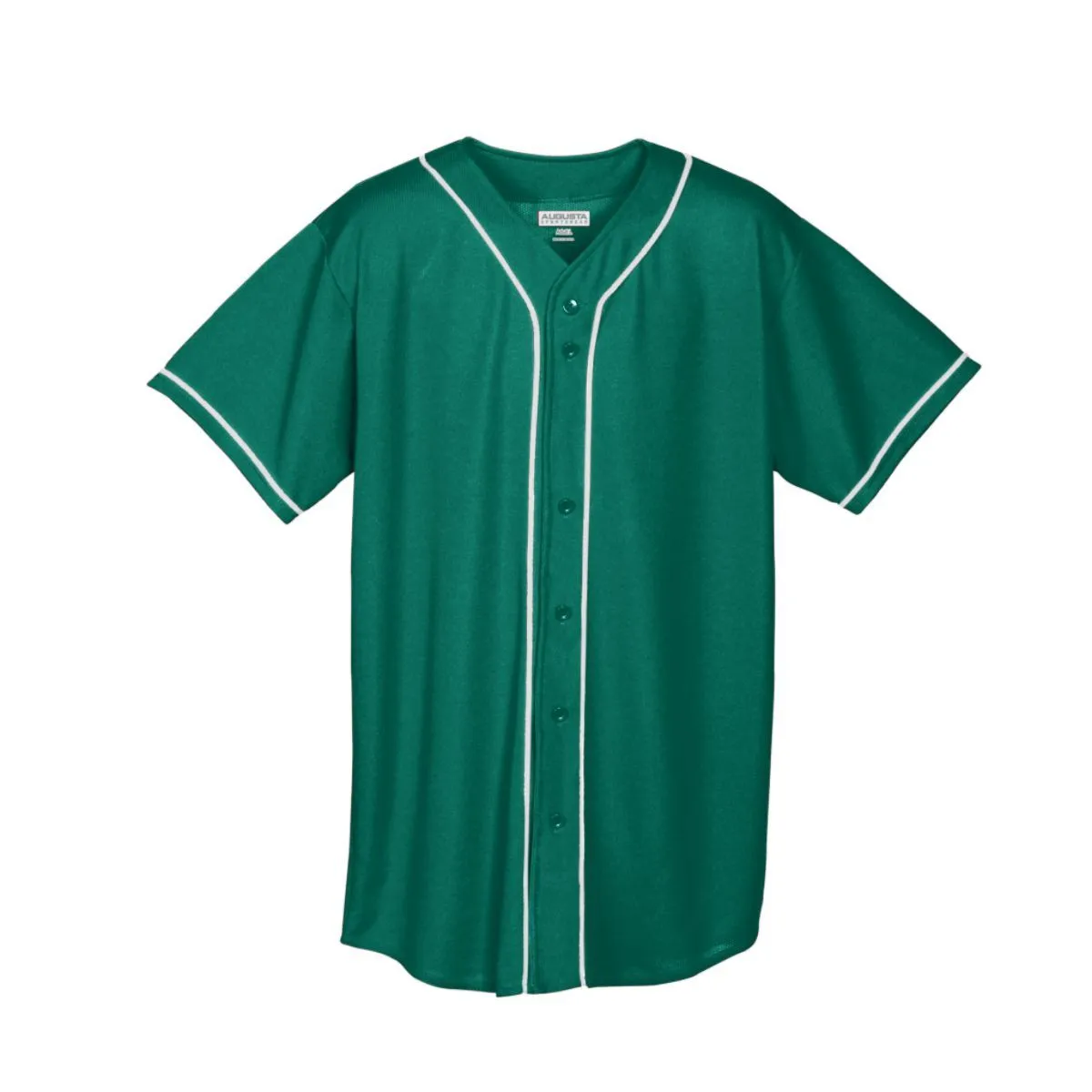 WICKING MESH BUTTON FRONT JERSEY WITH BRAID TRIM