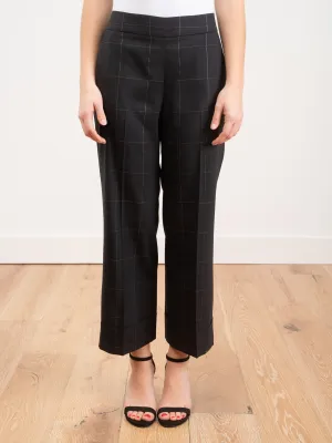 window pane lightweight wool pant - navy/gold