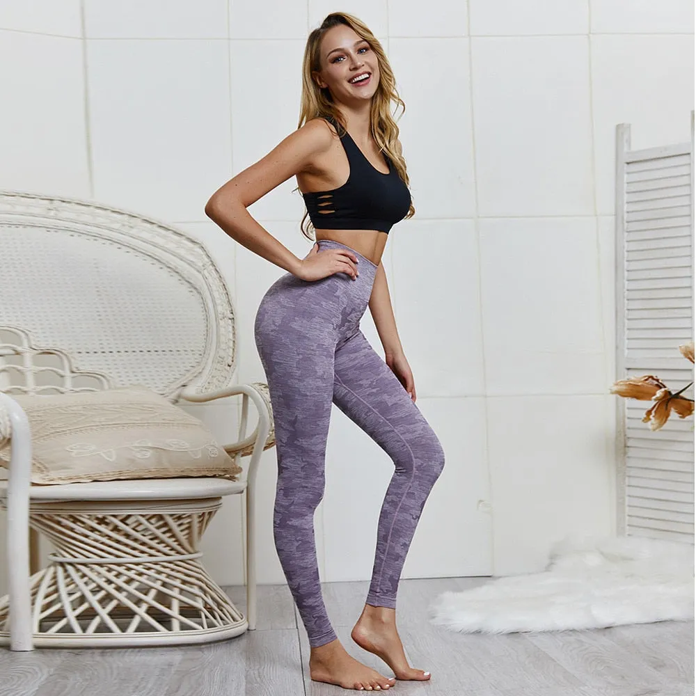 Woman Fitness Camouflage Seamless Leggings High Waist Yoga Pants