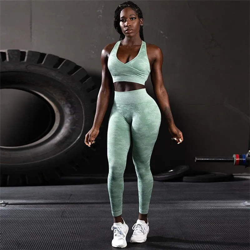 Woman Fitness Camouflage Seamless Leggings High Waist Yoga Pants