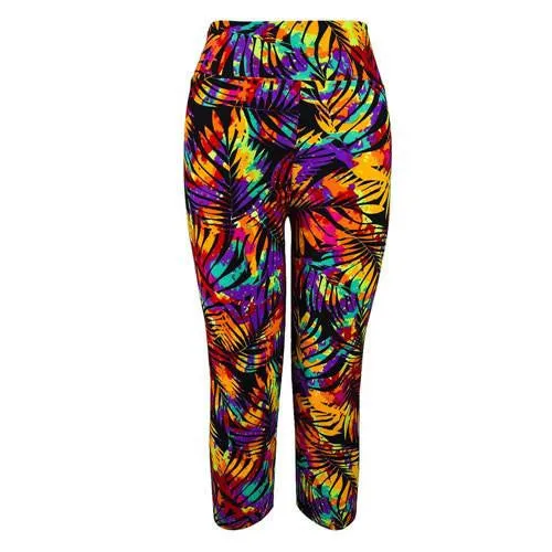 Women Fitness Mid Calf Elastic Pants Leggins Sweatpants Women Printing Legging Jegging