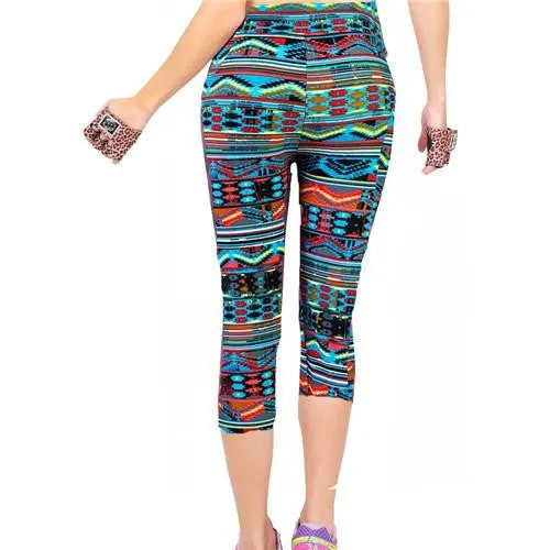 Women Fitness Mid Calf Elastic Pants Leggins Sweatpants Women Printing Legging Jegging