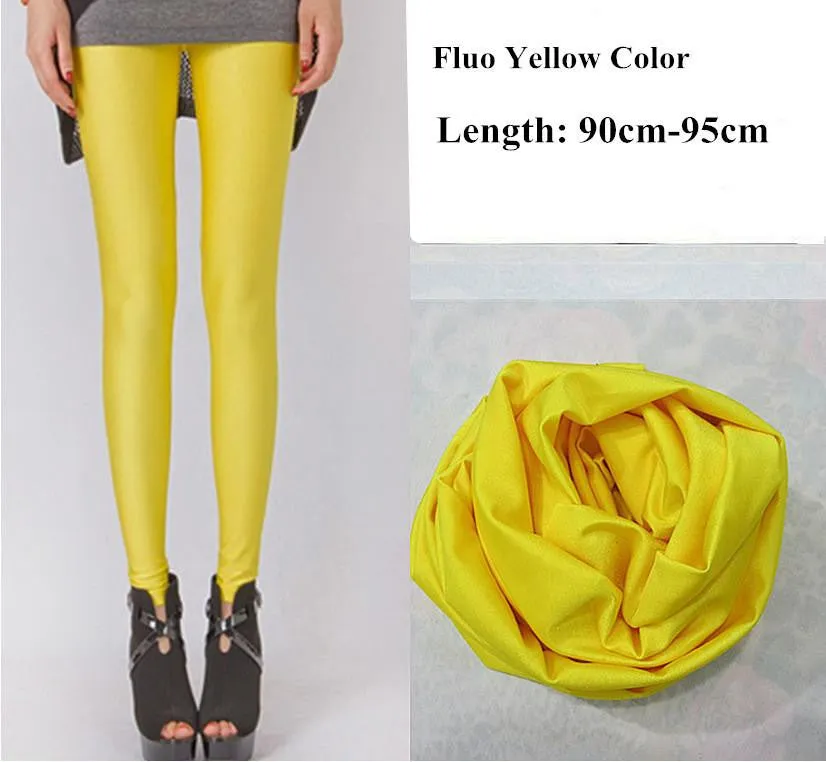 Women Slim spandex Leggings Solid Candy Color Neon Leggings Adventure Time Skinny High Elastic female Pants & soft legins