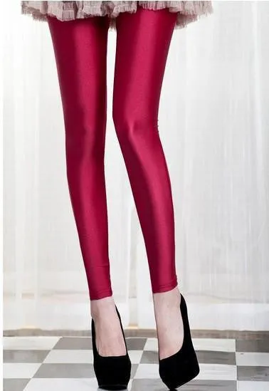 Women Slim spandex Leggings Solid Candy Color Neon Leggings Adventure Time Skinny High Elastic female Pants & soft legins