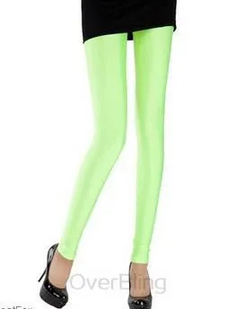 Women Slim spandex Leggings Solid Candy Color Neon Leggings Adventure Time Skinny High Elastic female Pants & soft legins