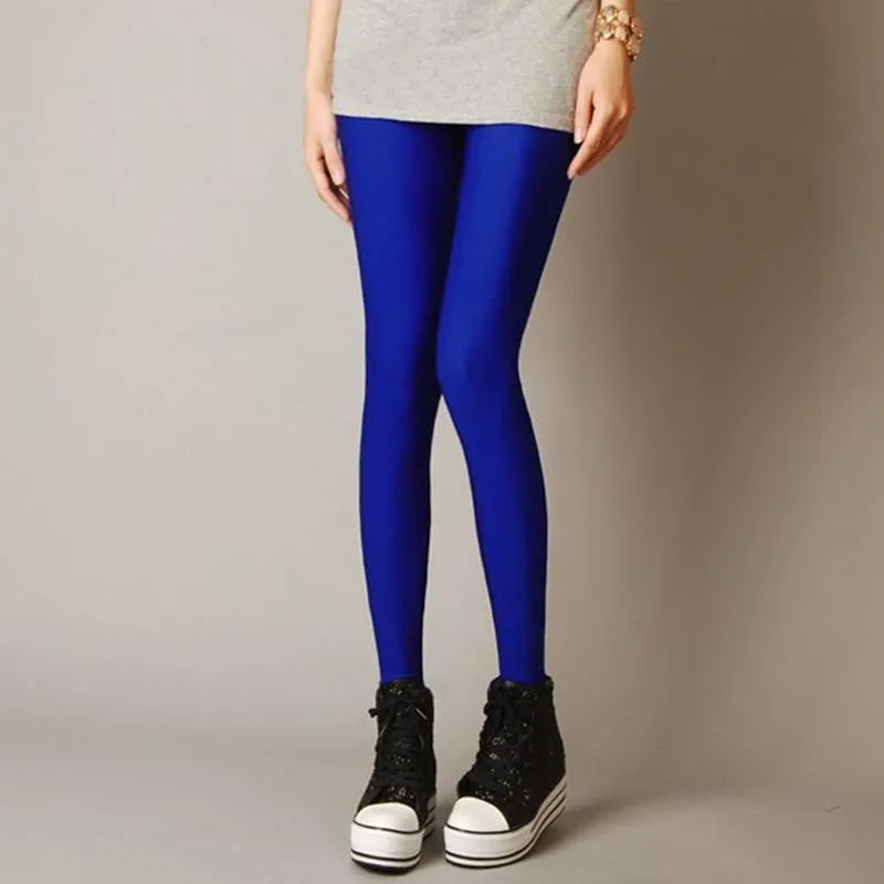Women Slim spandex Leggings Solid Candy Color Neon Leggings Adventure Time Skinny High Elastic female Pants & soft legins