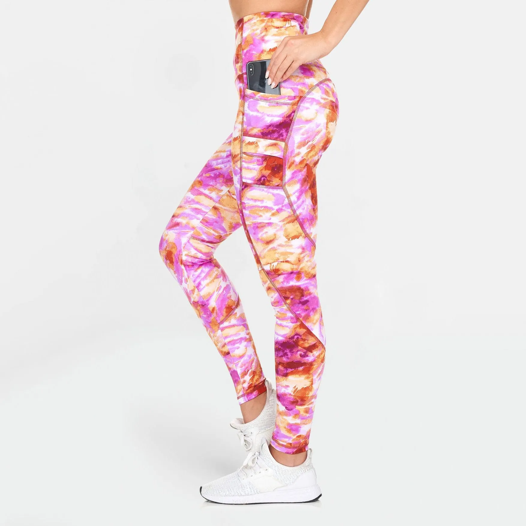 Women's Active High Rise Printed Leggings with Pockets