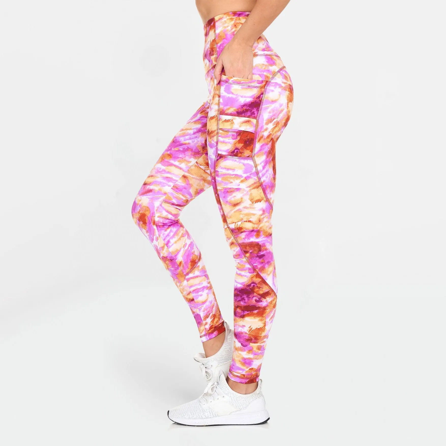 Women's Active High Rise Printed Leggings with Pockets