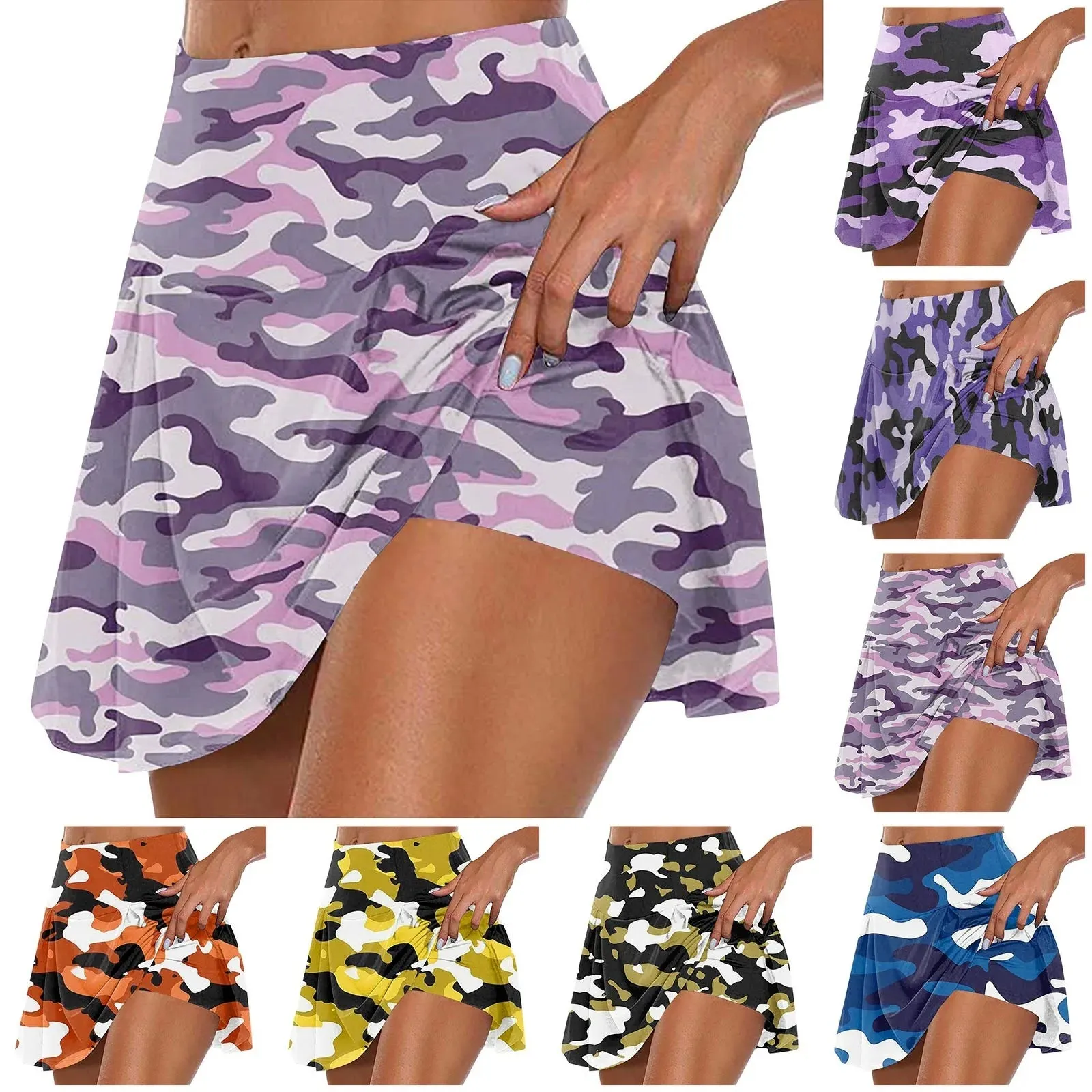 Women'S Athletic Stretchy Pleated Tennis Skirts Run Yoga Inner Shorts Elastic Sports Golf Skorts Dresses For Women Ropa De Mujer