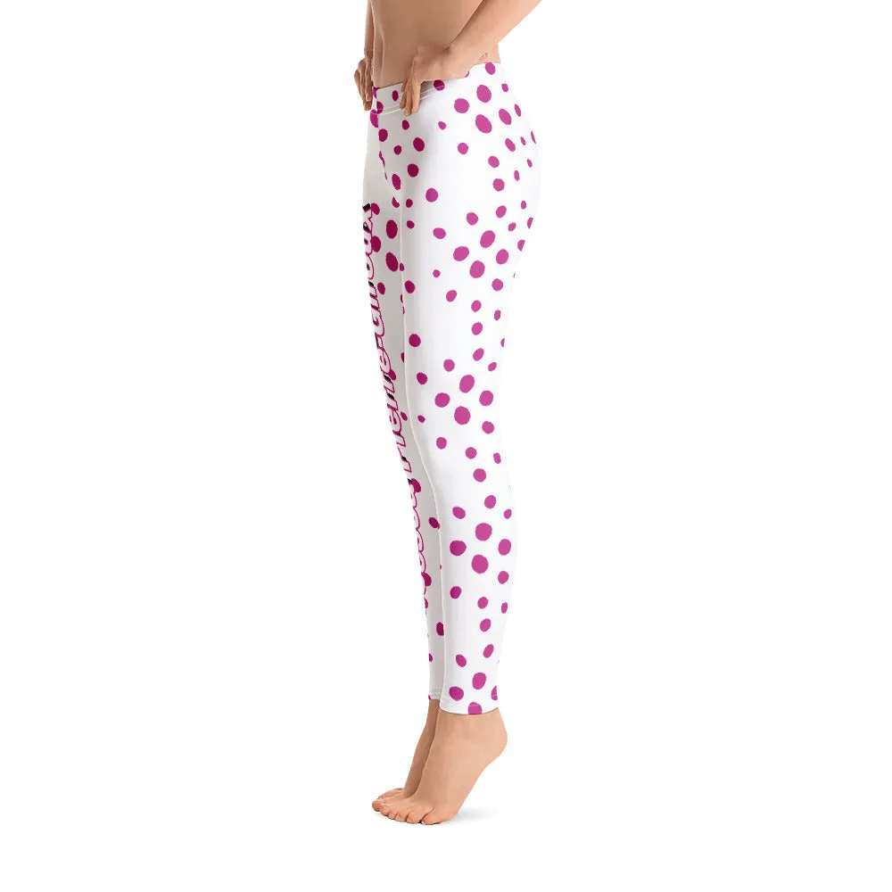 Women's Francesa Pierre-Giroux pooka dots yoga Leggings in White for exercise and fitness